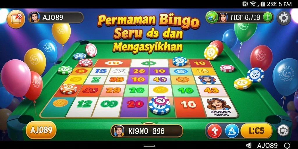 Screenshot AJO89 menampilkan momen seru bermain Bingo bersama teman.