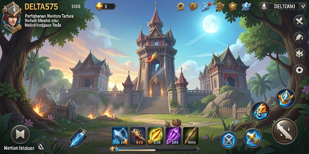 Tampilan menakjubkan dari gameplay Tower Defense di DELTA575.