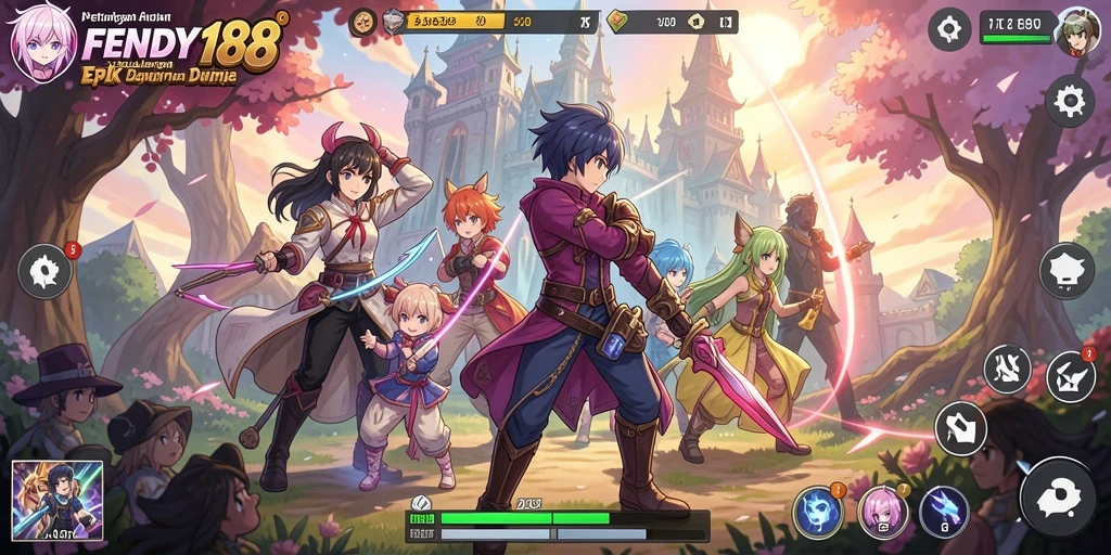 Screenshot utama FENDY188 menampilkan aktivitas gameplay yang seru dalam dunia anime.