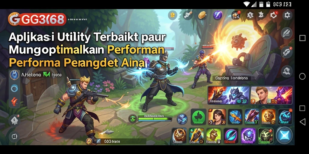Screenshot utama GG368 menunjukkan fitur pengelolaan aplikasi dan pembersihan cache.