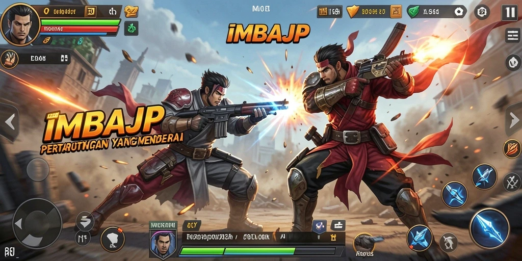Tampilan mendebarkan dari gameplay IMBAJP yang penuh aksi.