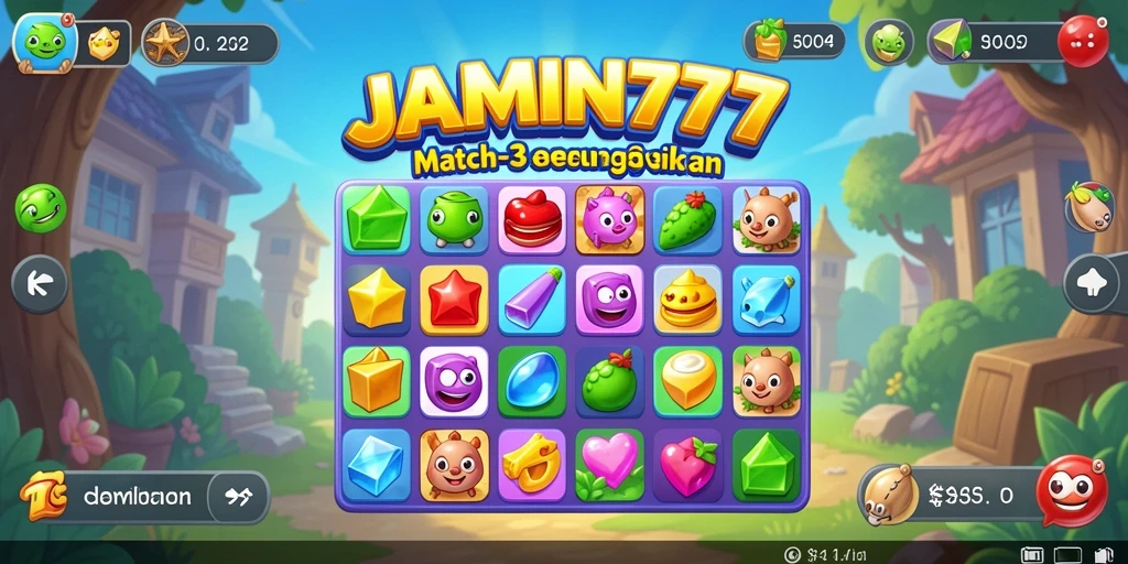 Tampilan gameplay JAMIN777 yang seru dan penuh warna dalam genre Match-3.