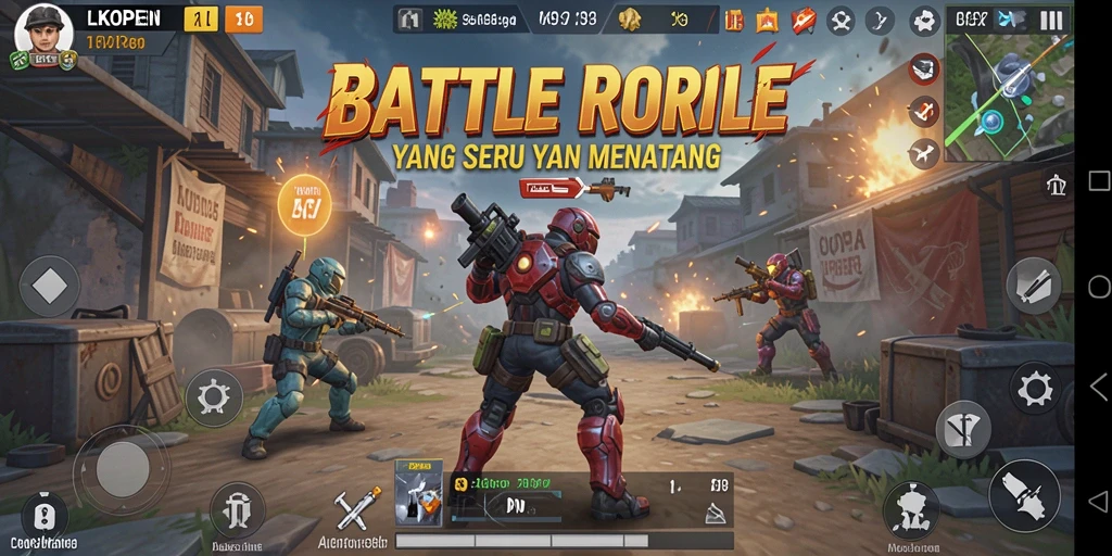 Gameplay LKOPEN yang seru dan menegangkan dalam pertempuran Battle Royale.