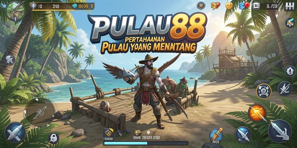Tampilan menarik dari gameplay Tower Defense di PULAU88.