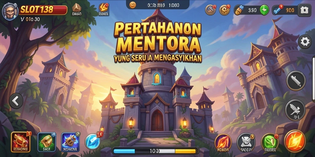 Screenshot yang menampilkan aksi pertahanan menara yang seru dan menantang.