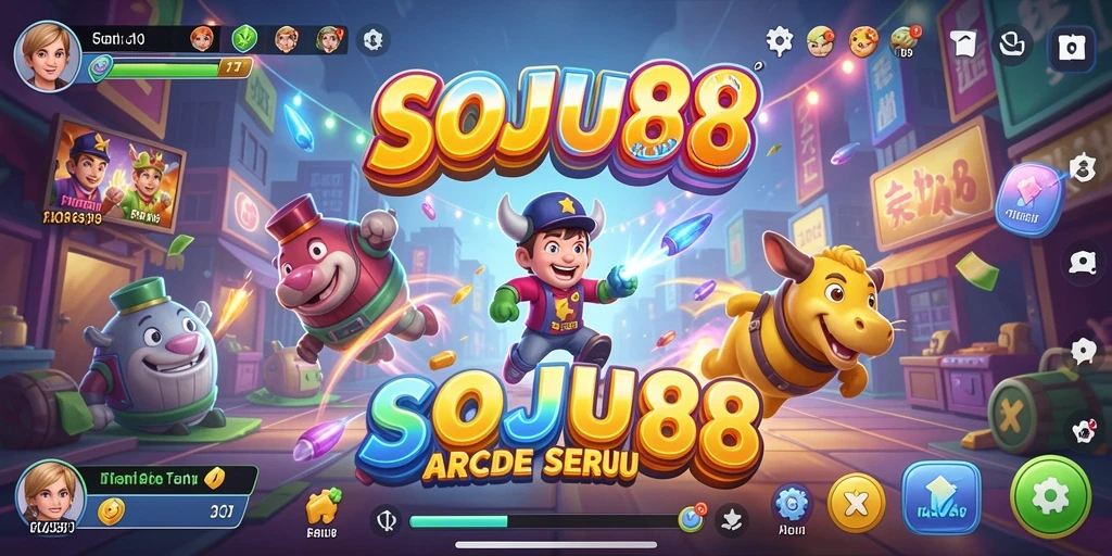 Tampilan gameplay memukau dari SOJU88 yang penuh warna.