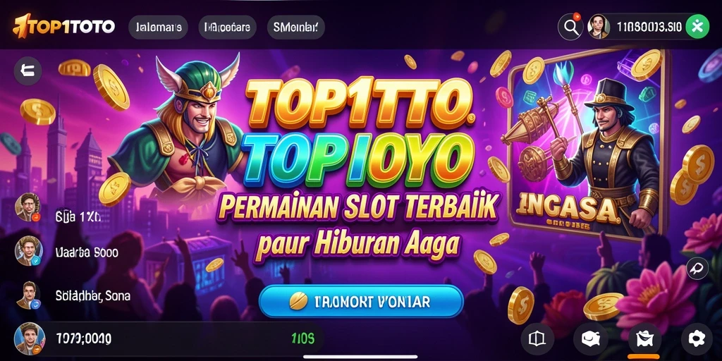 Screenshot gameplay TOP1TOTO menampilkan grafik slot yang menarik.