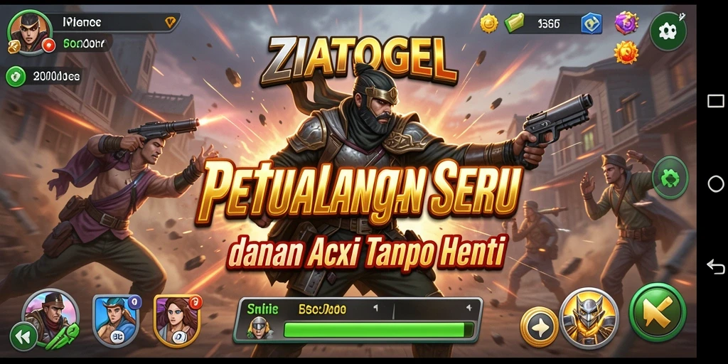 Tampilan gameplay ZIATOGEL yang penuh aksi.