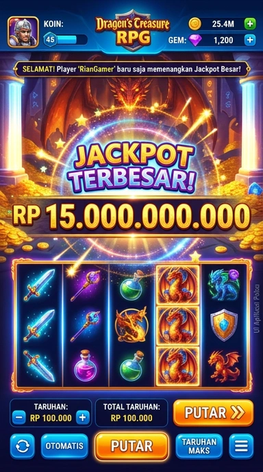 Tampilan utama aplikasi rpgame yang intuitif dan menarik.